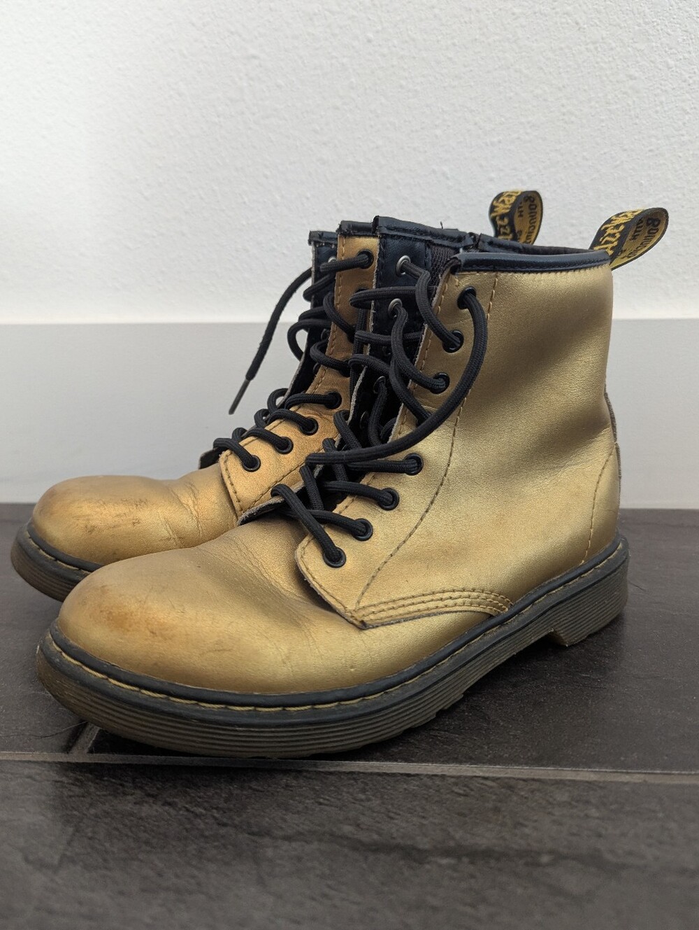 Gold Doc Marten AirWair Boots Size Women's 5